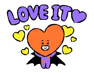 Cartoon Character Holding Heart Love It Sticker