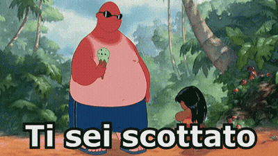 Cartoon Character Holding Ice Cream Saying Ti Sei Scottato GIF