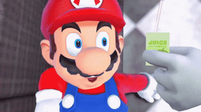 Cartoon Character Holding Juice Packet GIF