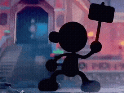 Cartoon Character Holding Large Hammer GIF