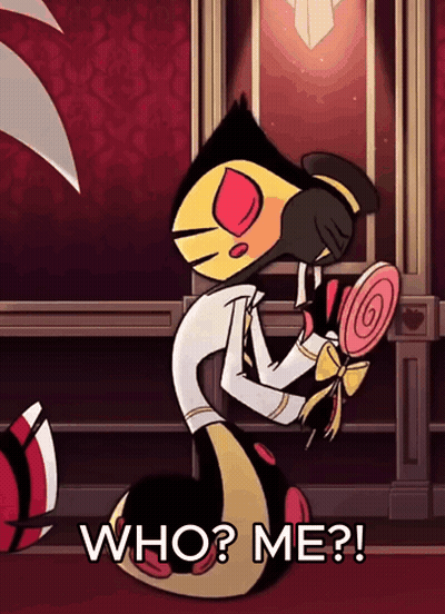 Cartoon Character Holding Lollipop Asking Who Me GIF