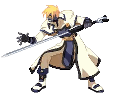 Cartoon Character Holding Long Sword Sticker