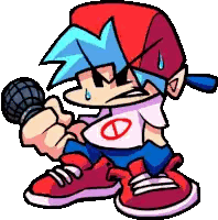 Cartoon Character Holding Microphone Sticker