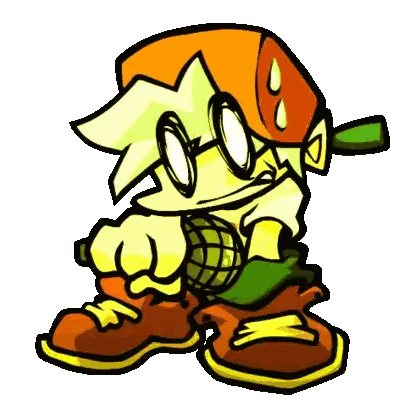 Cartoon Character Holding Microphone Sticker
