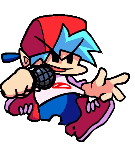 Cartoon Character Holding Microphone Sticker