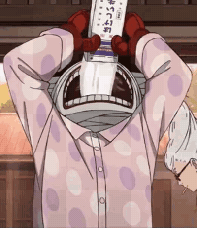 Cartoon Character Holding Milk Over Head GIF