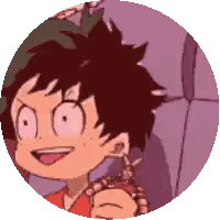 Cartoon Character Holding Necklace With Tongue Out Sticker