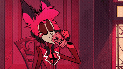 Cartoon Character Holding Oh Deer Cup GIF