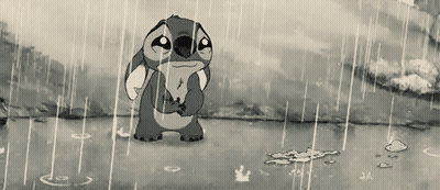 Cartoon Character Holding Paper In Rain GIF