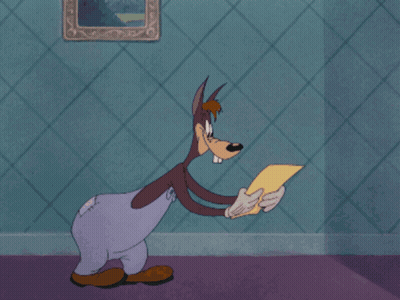 Cartoon Character Holding Paper GIF