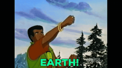 Cartoon Character Holding Paper Saying Earth GIF