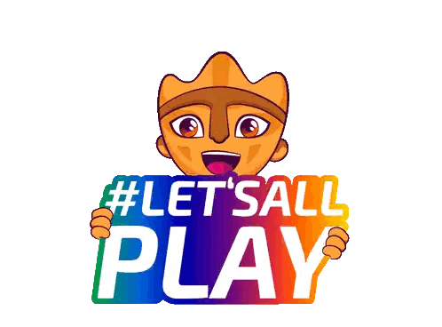Cartoon Character Holding Play Sign Sticker