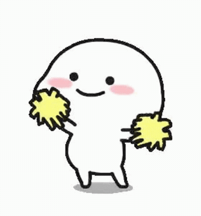 Cartoon Character Holding Pom Poms GIF
