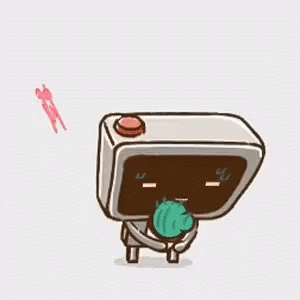 Cartoon Character Holding Potted Cactus GIF