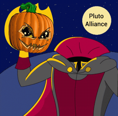 Cartoon Character Holding Pumpkin Face Pluto Alliance GIF