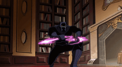 Cartoon Character Holding Purple Sword GIF