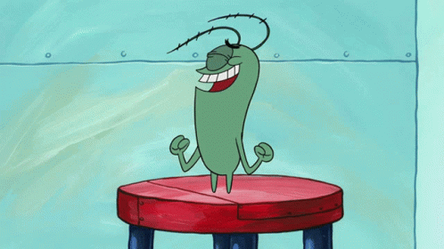 Cartoon Character Holding Red Button With Microphone GIF