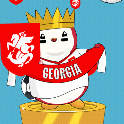 Cartoon Character Holding Red Georgia Banner GIF