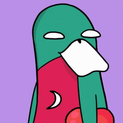 Cartoon Character Holding Red Heart And Covering Face With Napkin GIF