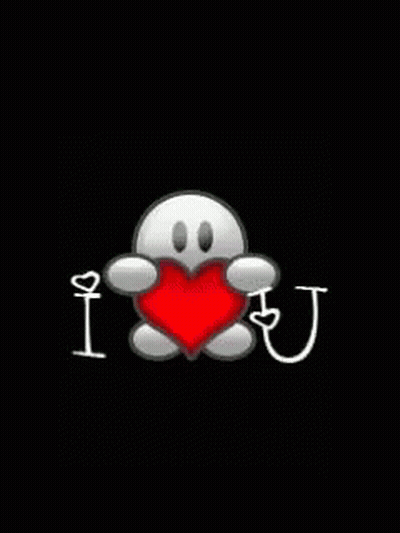 Cartoon Character Holding Red Heart Saying I Love You GIF