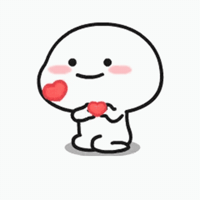Cartoon Character Holding Red Heart Smiling