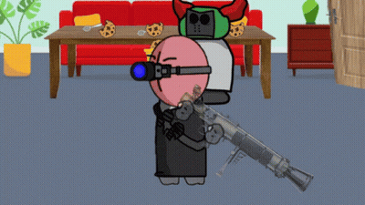 Cartoon Character Holding Rocket Launcher GIF