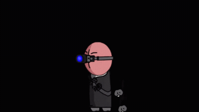 Cartoon Character Holding Rocket Launcher With Sniper Scope GIF