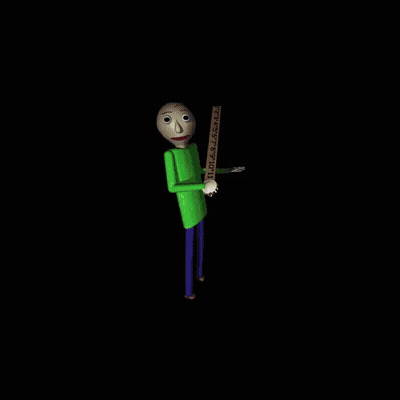 Cartoon Character Holding Ruler With Numbers 1-12 GIF