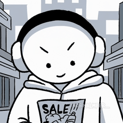 Cartoon Character Holding Sale Brochure GIF
