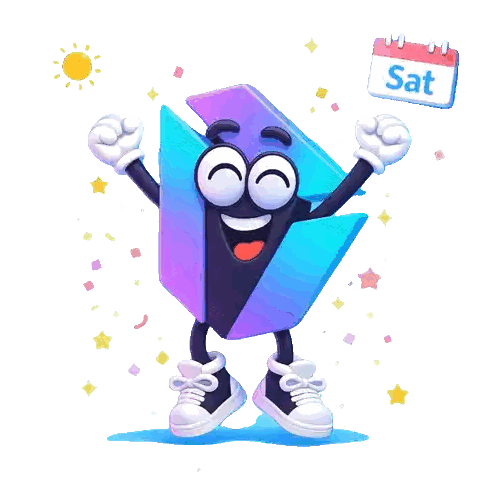 Cartoon Character Holding Sat Calendar Sticker