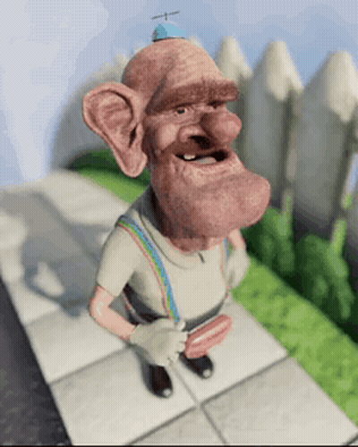 Cartoon Character Holding Sausage GIF