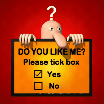 Cartoon Character Holding Sign Do You Like Me GIF