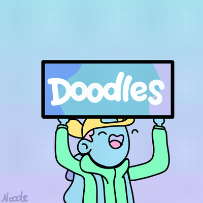 Cartoon Character Holding Sign Doodles GIF