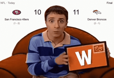 Cartoon Character Holding Sign Saying W GIF