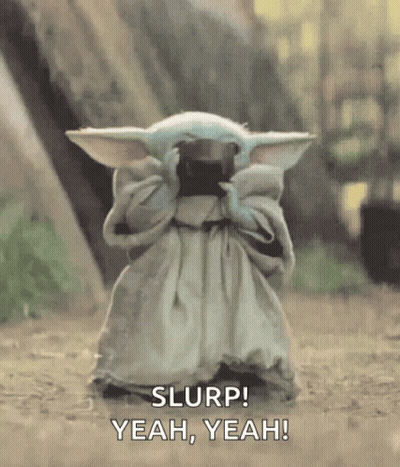 Cartoon Character Holding Slurp Candy Jar Near TV GIF
