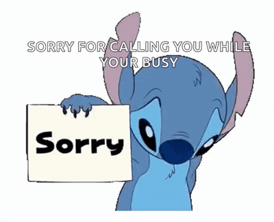 Cartoon Character Holding Sorry For Calling You While Busy Sign GIF