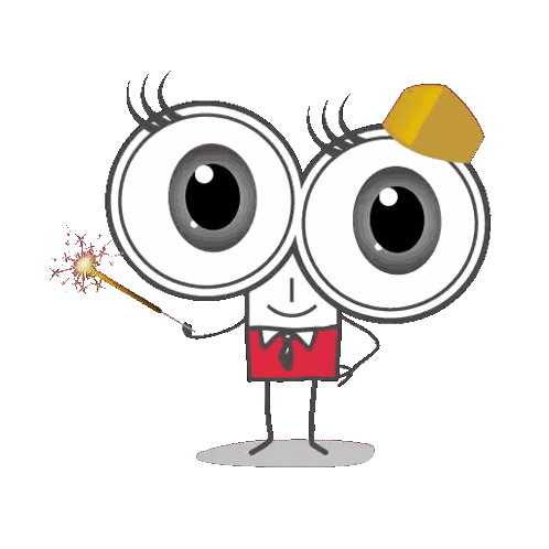 Cartoon Character Holding Sparkler Sticker