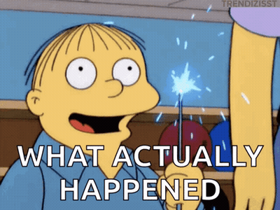 Cartoon Character Holding Sparkler Saying What GIF
