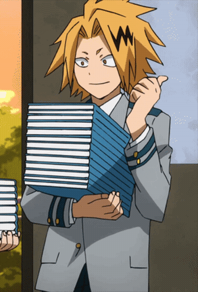 Cartoon Character Holding Stack Of Books GIF