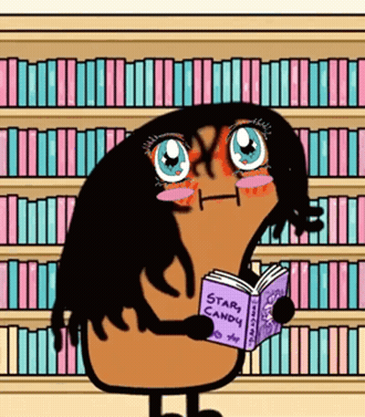 Cartoon Character Holding Star Candy Book GIF