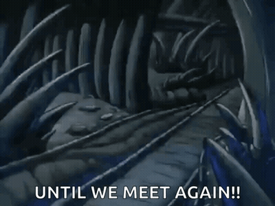 Cartoon Character Holding Stick Saying Until We Meet Again GIF