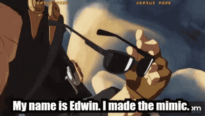 Cartoon Character Holding Sunglasses My Name Is Edwin I Made The Mimic GIF
