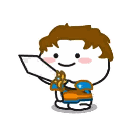 Cartoon Character Holding Sword Sticker