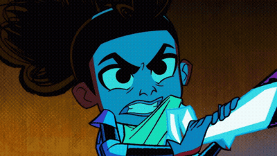 Cartoon Character Holding Sword GIF