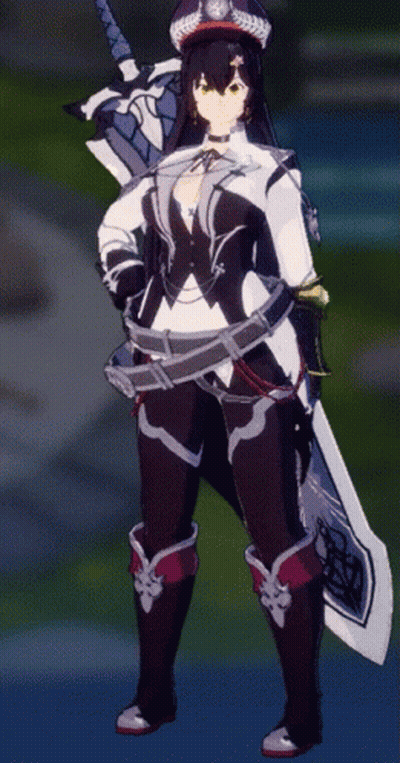 Cartoon Character Holding Sword And Cannon GIF