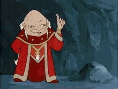 Cartoon Character Holding Sword And Pointing GIF