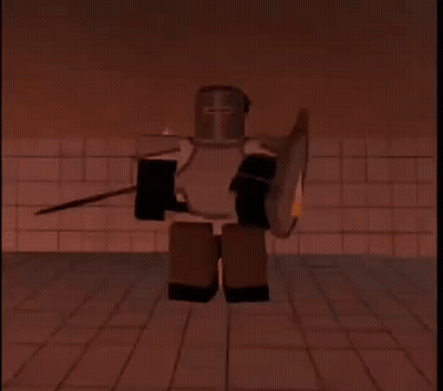 Cartoon Character Holding Sword And Shield GIF