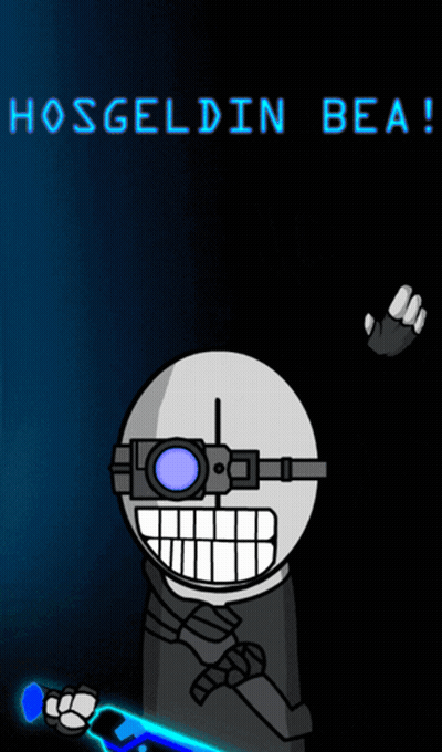 Cartoon Character Holding Sword Hosgeldin Bea GIF