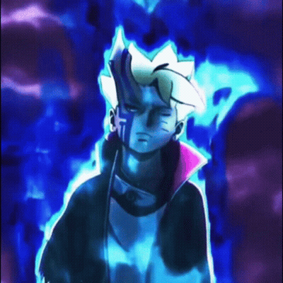 Cartoon Character Holding Sword In Dark Blue Room GIF