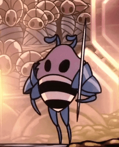 Cartoon Character Holding Sword In Front Of Wall GIF